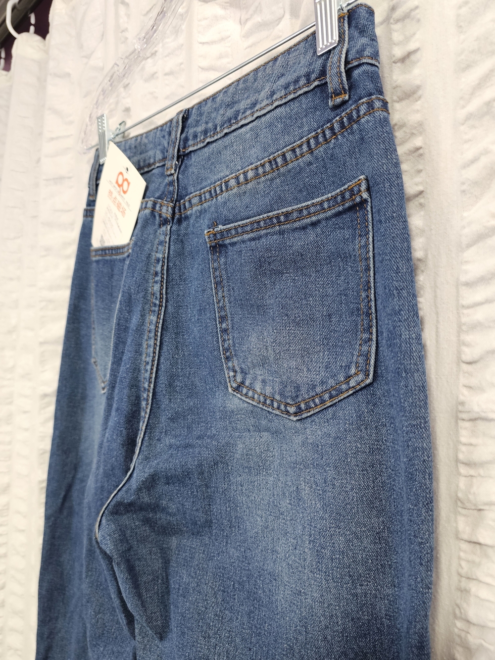 Dark Blue High Rise Boho Button-Front Flare Jeans With Button Details - Picture 12 of 15